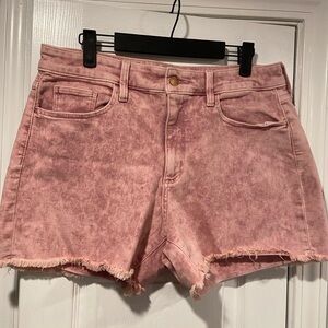 NWOT Universal Thread Size 12 Pink Tie Dye Acid Wash Stretch Cut Off Jean Shorts